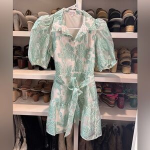 Mint Green Floral Dress
